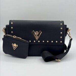 $219 NWT Valentino Orlandi Studded Vegan Leather Crossbody & Wallet